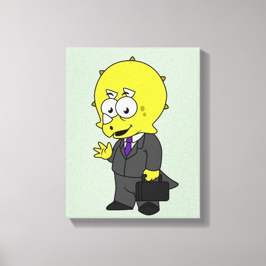 Illustration eines Triceratops Geschäftsmann. Leinwanddruck (Vorderseite)