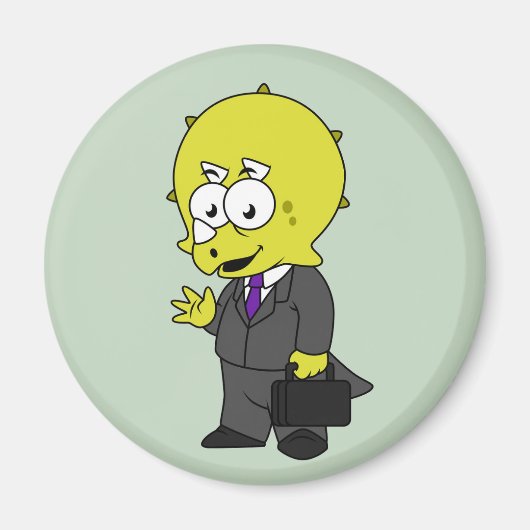 Illustration eines Triceratops Geschäftsmann. Magnet (Vorne)