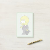 Illustration eines Triceratops Geschäftsmann. Post-it Klebezettel (Auf Schreibtisch)