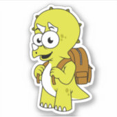Illustration eines Triceratops mit Backpack. Aufkleber (Vorderseite)