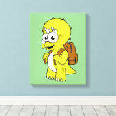 Illustration eines Triceratops mit Backpack. Leinwanddruck (Insitu (Holzboden))