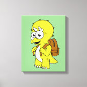 Illustration eines Triceratops mit Backpack. Leinwanddruck (Vorderseite)