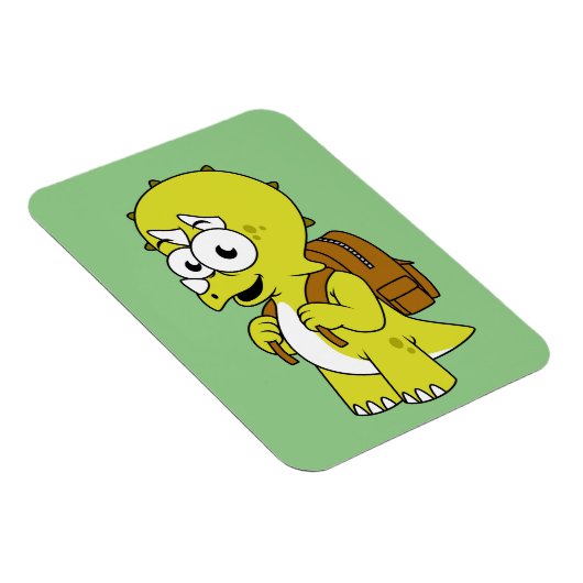 Illustration eines Triceratops mit Backpack. Magnet (Rechte Seite)