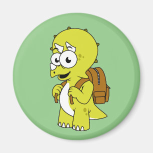 Illustration eines Triceratops mit Backpack. Magnet