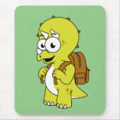 Illustration eines Triceratops mit Backpack. Mousepad (Vorne)
