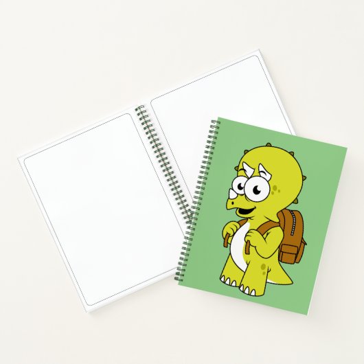 Illustration eines Triceratops mit Backpack. Notizblock (Innenseite)