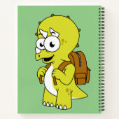 Illustration eines Triceratops mit Backpack. Notizblock (Rückseite)