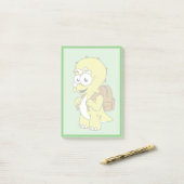 Illustration eines Triceratops mit Backpack. Post-it Klebezettel (Auf Schreibtisch)