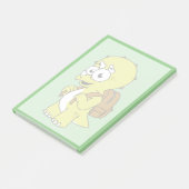 Illustration eines Triceratops mit Backpack. Post-it Klebezettel (angewinkelt)