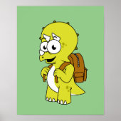 Illustration eines Triceratops mit Backpack. Poster (Vorne)