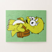 Illustration eines Triceratops mit Backpack. Puzzle (Horizontal)