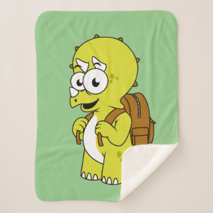 Illustration eines Triceratops mit Backpack. Sherpadecke