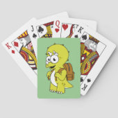 Illustration eines Triceratops mit Backpack. Spielkarten (Rückseite)