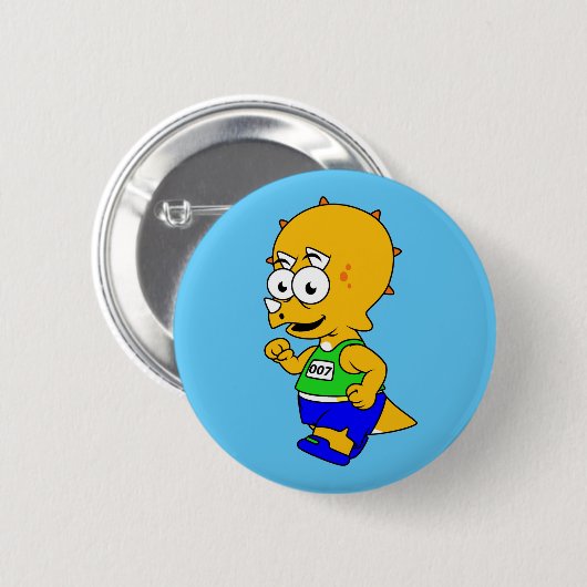 Illustration eines Triceratops Runners. Button (Vorne & Hinten)