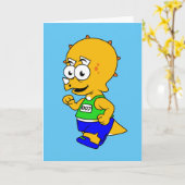 Illustration eines Triceratops Runners. Karte (Gelbe Blume)