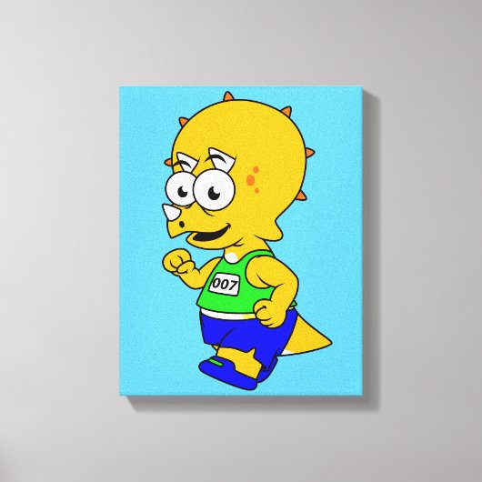 Illustration eines Triceratops Runners. Leinwanddruck (Vorderseite)