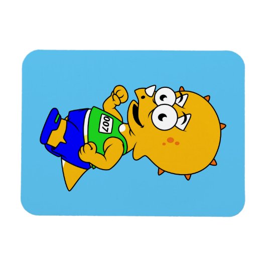 Illustration eines Triceratops Runners. Magnet (Horizontal)