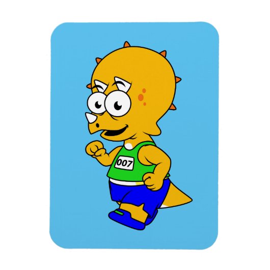 Illustration eines Triceratops Runners. Magnet (Vertikal)