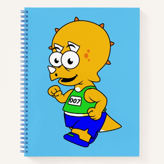 Illustration eines Triceratops Runners. Notizblock (Vorderseite)