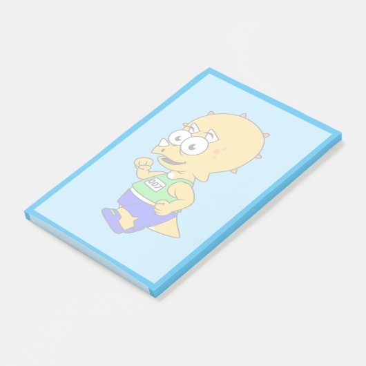 Illustration eines Triceratops Runners. Post-it Klebezettel (angewinkelt)