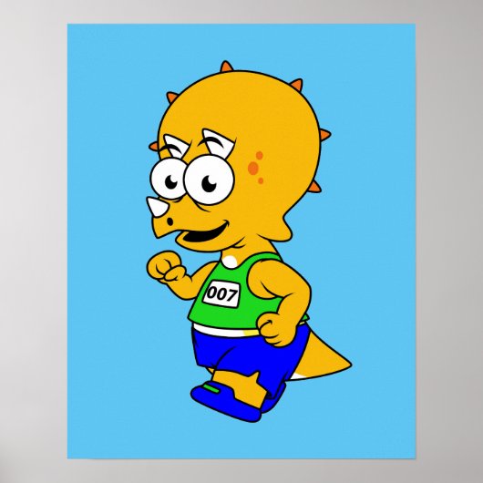 Illustration eines Triceratops Runners. Poster (Vorne)