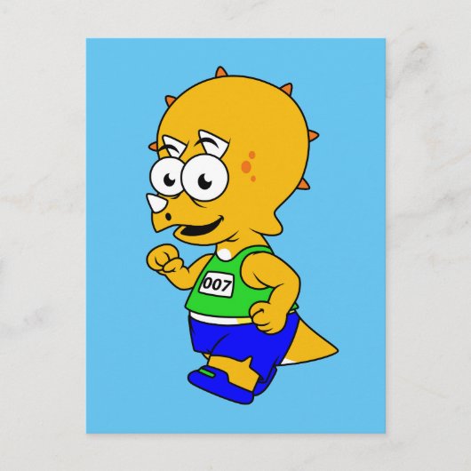 Illustration eines Triceratops Runners. Postkarte (Vorderseite)