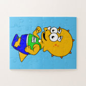 Illustration eines Triceratops Runners. Puzzle (Horizontal)