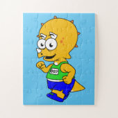 Illustration eines Triceratops Runners. Puzzle (Vertikal)