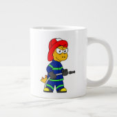 Illustration eines Tyrannosaurus Rex Feuerwehrmann Jumbo-Tasse (Rechts)