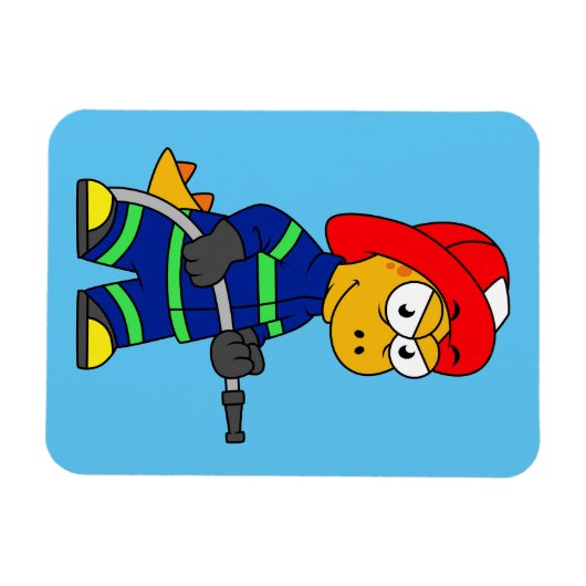 Illustration eines Tyrannosaurus Rex Feuerwehrmann Magnet (Horizontal)