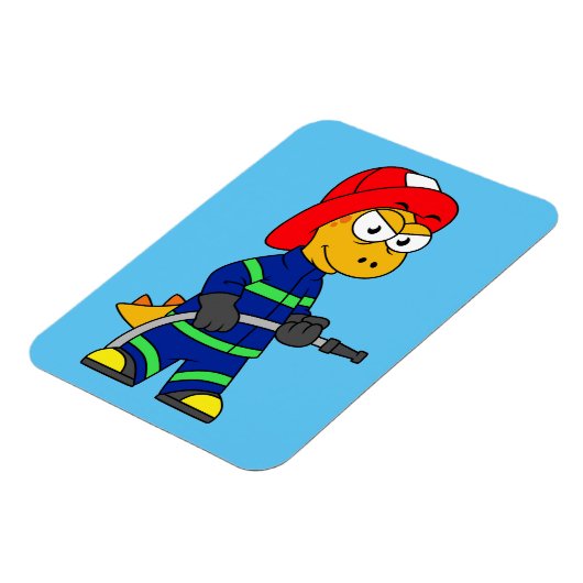 Illustration eines Tyrannosaurus Rex Feuerwehrmann Magnet (Linke Seite)