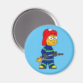 Illustration eines Tyrannosaurus Rex Feuerwehrmann Magnet (Vorderseite/Rückseite)
