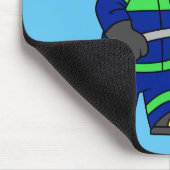 Illustration eines Tyrannosaurus Rex Feuerwehrmann Mousepad (Ecke)