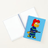 Illustration eines Tyrannosaurus Rex Feuerwehrmann Notizblock (Innenseite)