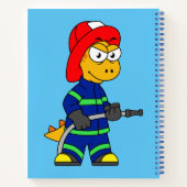 Illustration eines Tyrannosaurus Rex Feuerwehrmann Notizblock (Rückseite)