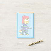 Illustration eines Tyrannosaurus Rex Feuerwehrmann Post-it Klebezettel (Auf Schreibtisch)