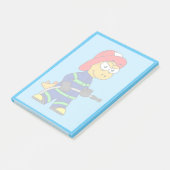 Illustration eines Tyrannosaurus Rex Feuerwehrmann Post-it Klebezettel (angewinkelt)