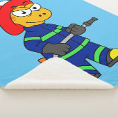 Illustration eines Tyrannosaurus Rex Feuerwehrmann Sherpadecke (3/4)