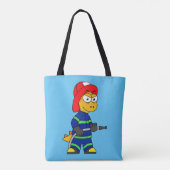 Illustration eines Tyrannosaurus Rex Feuerwehrmann Tasche (Rückseite)