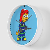 Illustration eines Tyrannosaurus Rex Feuerwehrmann Uhr (Winkel)