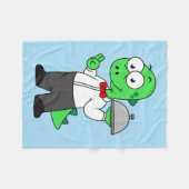 Illustration eines Tyrannosaurus Rex Food Kellners Fleecedecke (Vorderseite (Horizontal))