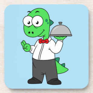 Illustration eines Tyrannosaurus Rex Food Kellners Getränkeuntersetzer
