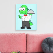 Illustration eines Tyrannosaurus Rex Food Kellners Leinwanddruck (Insitu (Wohnzimmer))