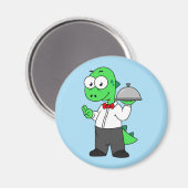 Illustration eines Tyrannosaurus Rex Food Kellners Magnet (Vorderseite/Rückseite)