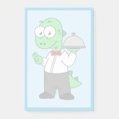 Illustration eines Tyrannosaurus Rex Food Kellners Post-it Klebezettel (Vorderseite)