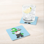 Illustration eines Tyrannosaurus Rex Food Kellners Rechteckiger Pappuntersetzer (Vor Ort)