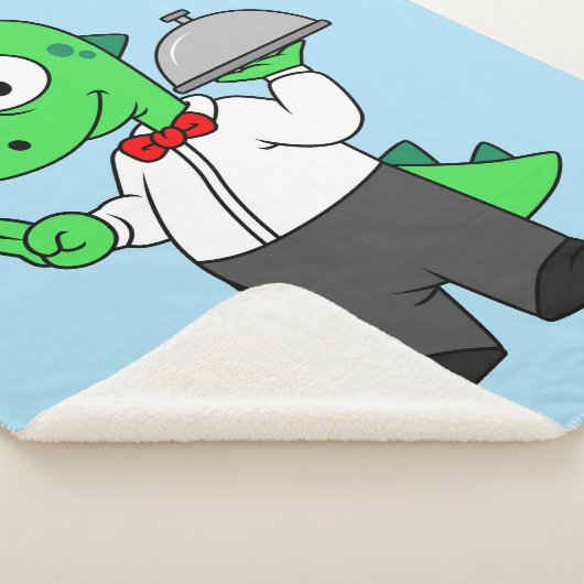 Illustration eines Tyrannosaurus Rex Food Kellners Sherpadecke (3/4)