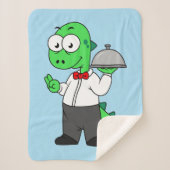 Illustration eines Tyrannosaurus Rex Food Kellners Sherpadecke (Vorderseite)