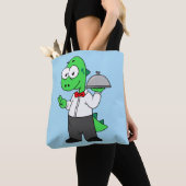 Illustration eines Tyrannosaurus Rex Food Kellners Tasche (Von Nahem)