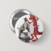 Illustration eines Tyrannosaurus Rex Koch Cooking. Button (Vorne & Hinten)